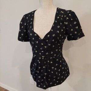 Anthropologie Odille Lemon Top
